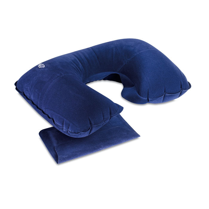 Inflatable pillow in pouch