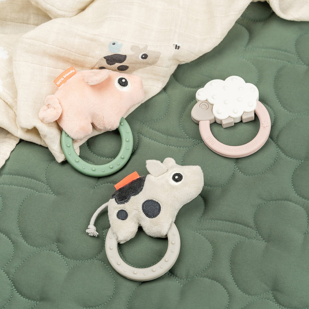 Dotti Sensory Rattle with Teether | Sand