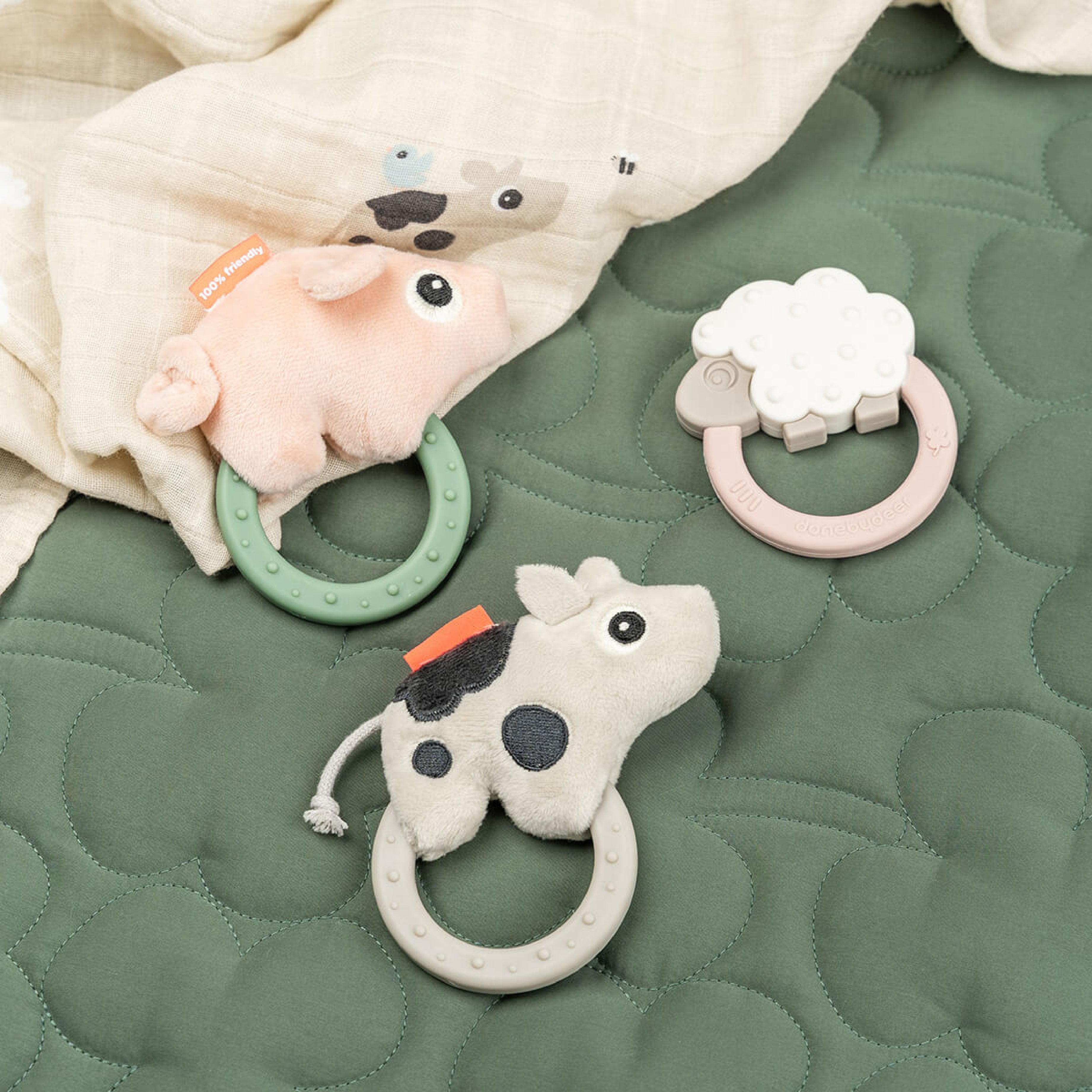 Dotti Sensory Rattle with Teether | Sand