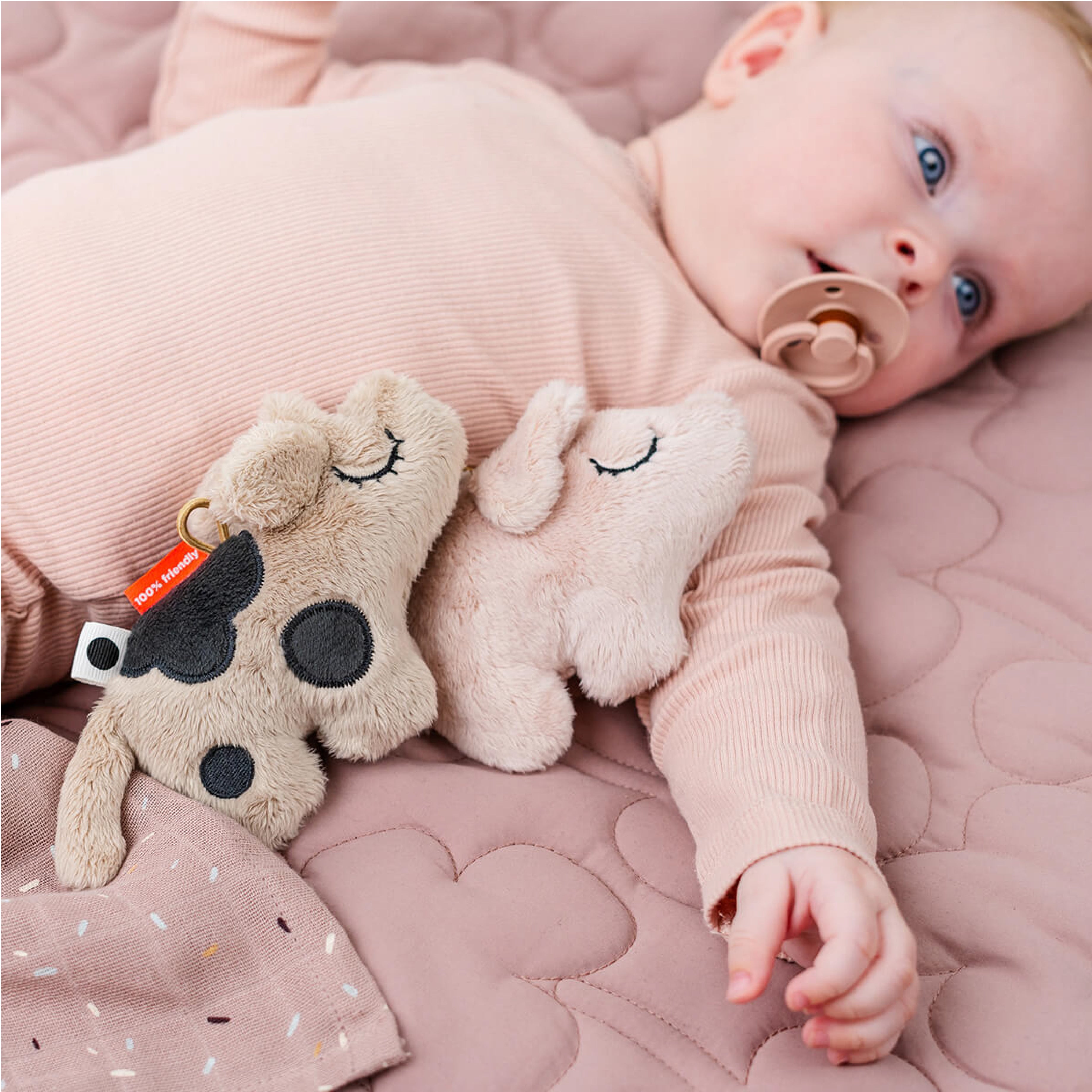 Pigee Tiny Sensory Rattle | Powder Pink