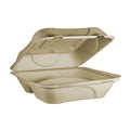 Hinged Fiber 3-Compartment Container, 9, Pack of 100